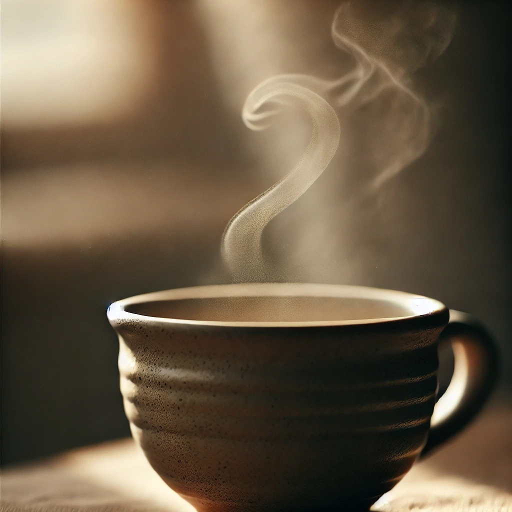 A ribbon of steam dissolved into the morning light, a farewell unnoticed and complete before she realized it was gone. (2)