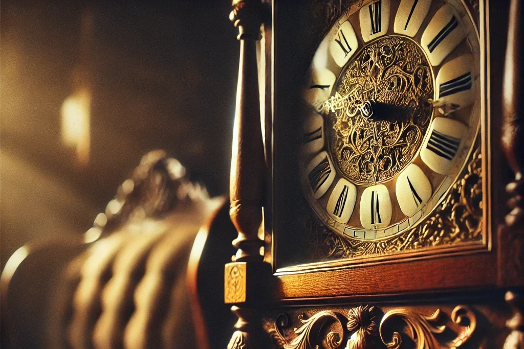 In the stillness of evening, the grandfather clock becomes more than a keeper of hours. It becomes a companion. Each measured tick carries the patience of generations, a soft reminder that even silence is filled with the quiet pulse of moments passing. Its rhythm holds a promise: life moves forward, even in stillness. (5)